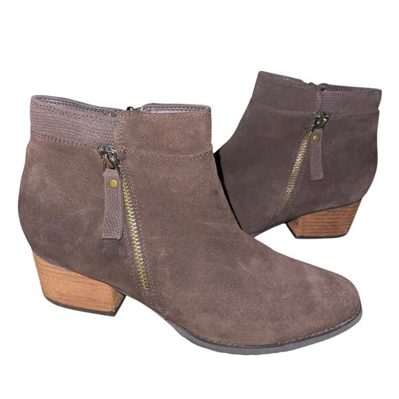 Blondo Ankle Boots Suede Isaac Waterproof Stacked Heel - Picture 1 of 12